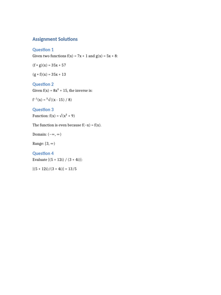 Assignment Solutions | PDF