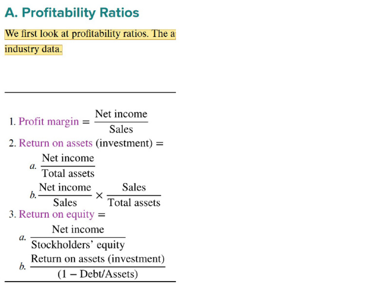 Profitability Ratios | PDF