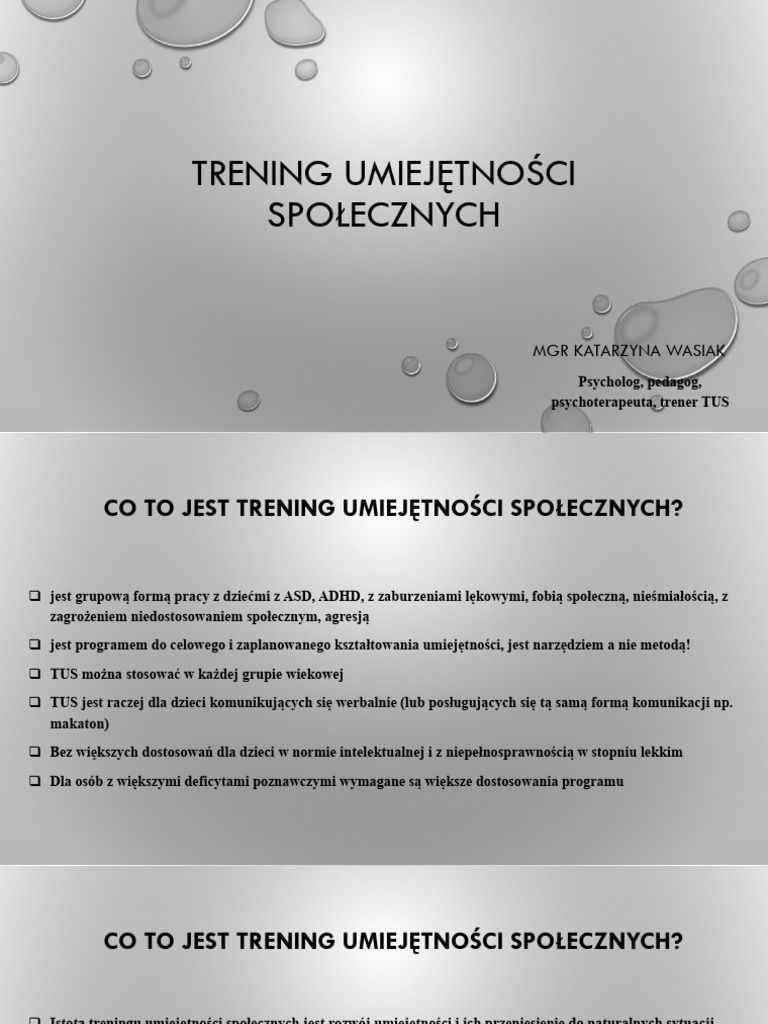TUS Szkolenie Dla Nauczycieli | PDF