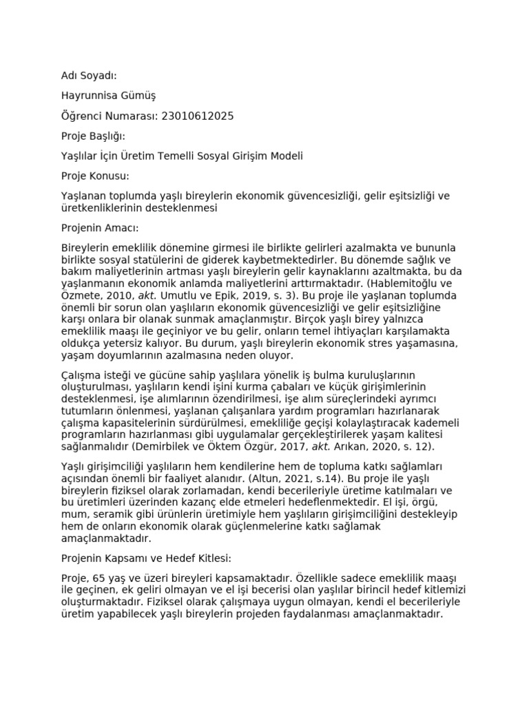 Yaşlilik Rapor | PDF