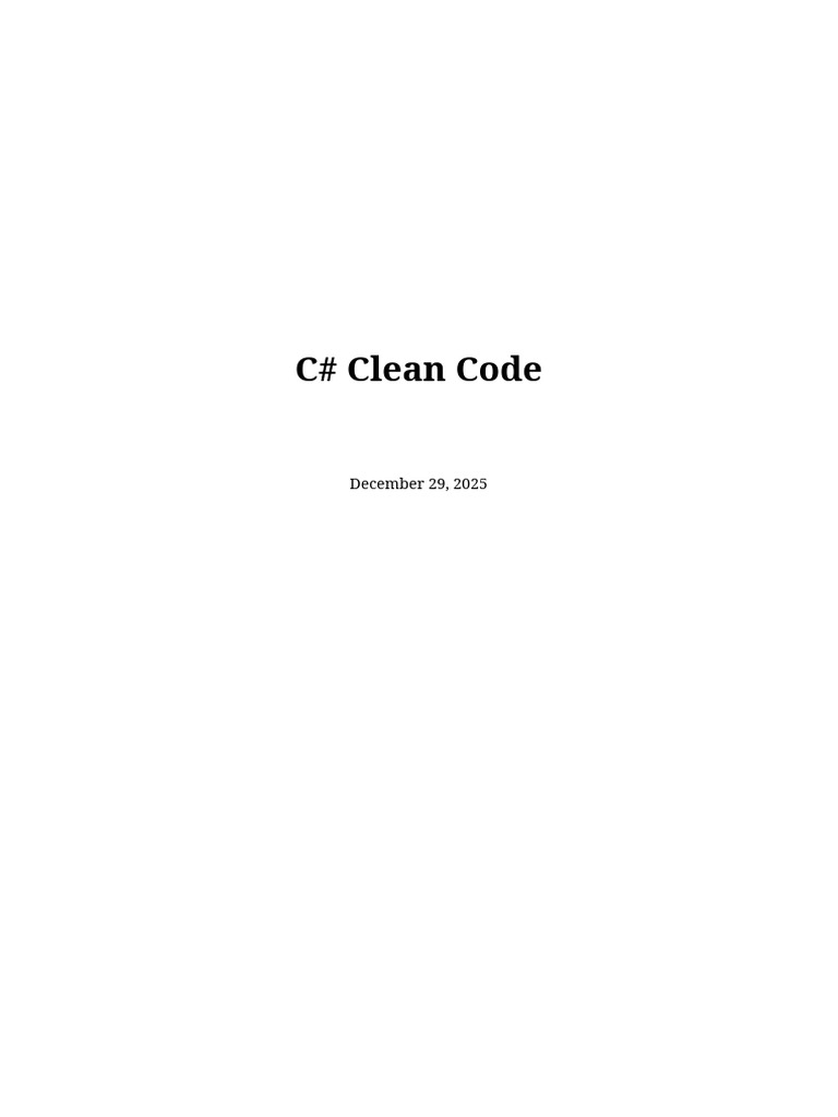 C# Clean Code: December 29, 2025 | PDF | C Sharp (Programming Language ...