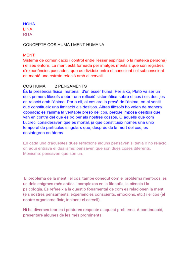 El Problema de La Ment I El Cos | PDF