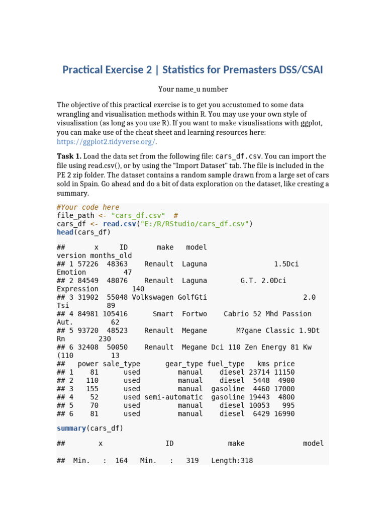Practical Exercise 2 Yikai | PDF | Computer Data | Applied Mathematics