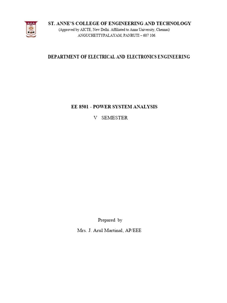 Power System Analysis Overview | PDF | Electric Power System | Electric ...