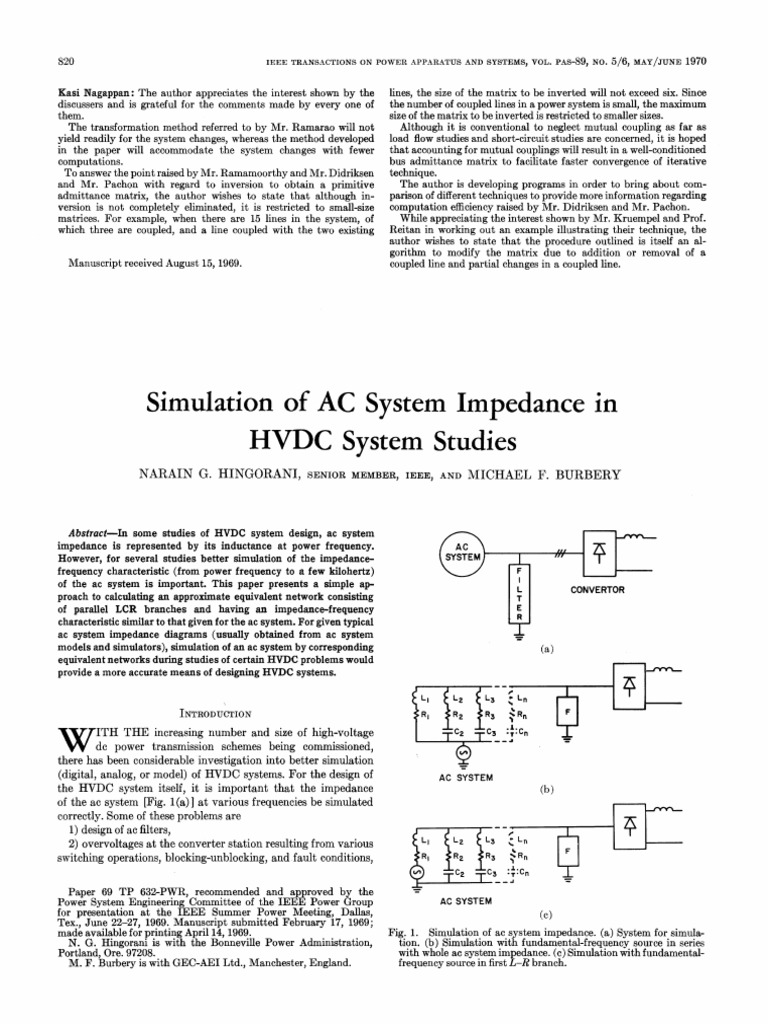 HVDC System Impedance Simulation Techniques | PDF | Electrical ...