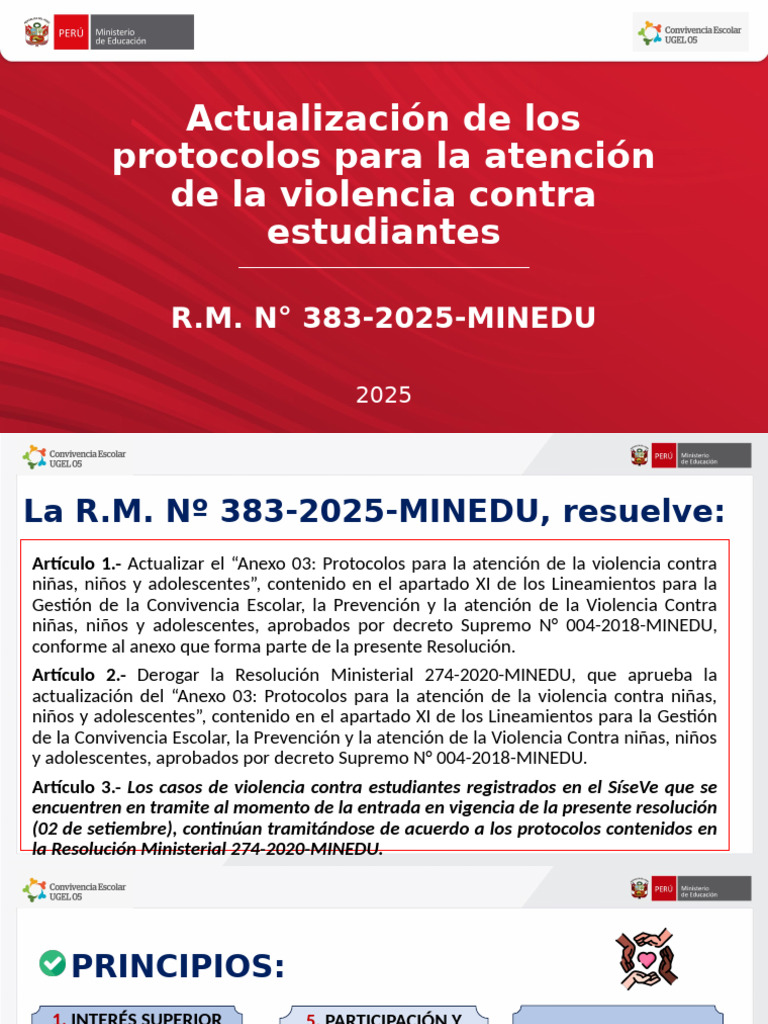 Protocolo de Atención a Violencia Escolar 2025 | PDF | Violencia ...
