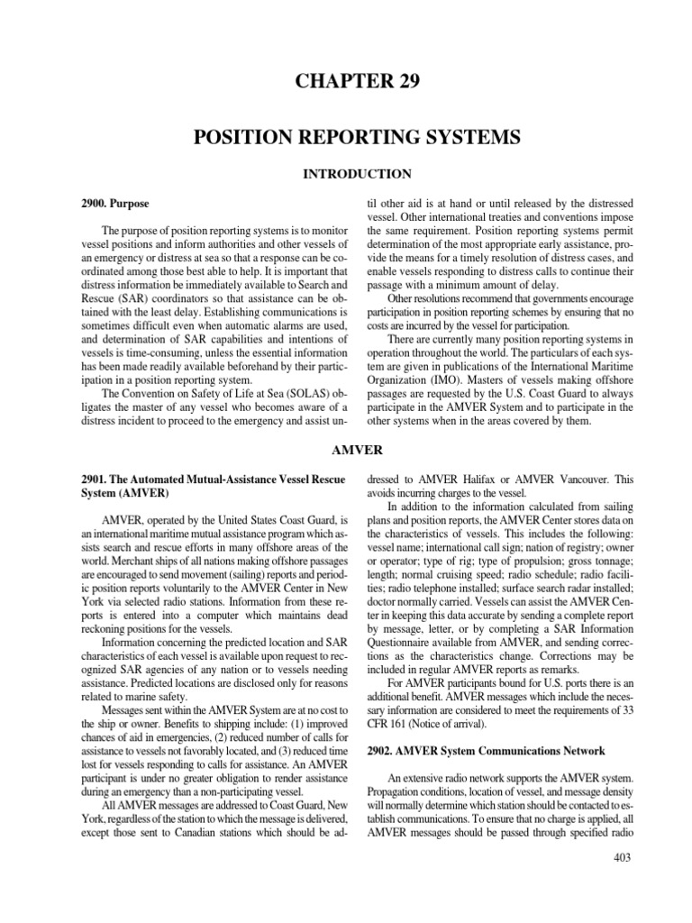 AMVER System Overview and Reporting | PDF | Water Transport ...