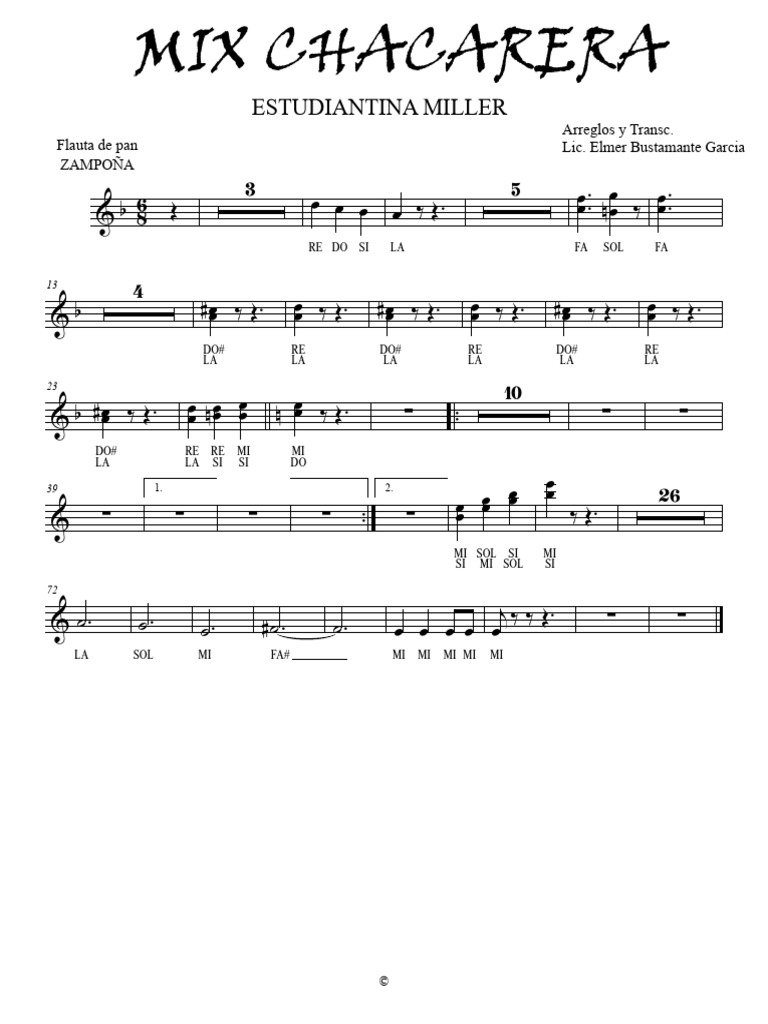La Chacarera Del Violin - Flauta de Pan-1 | PDF