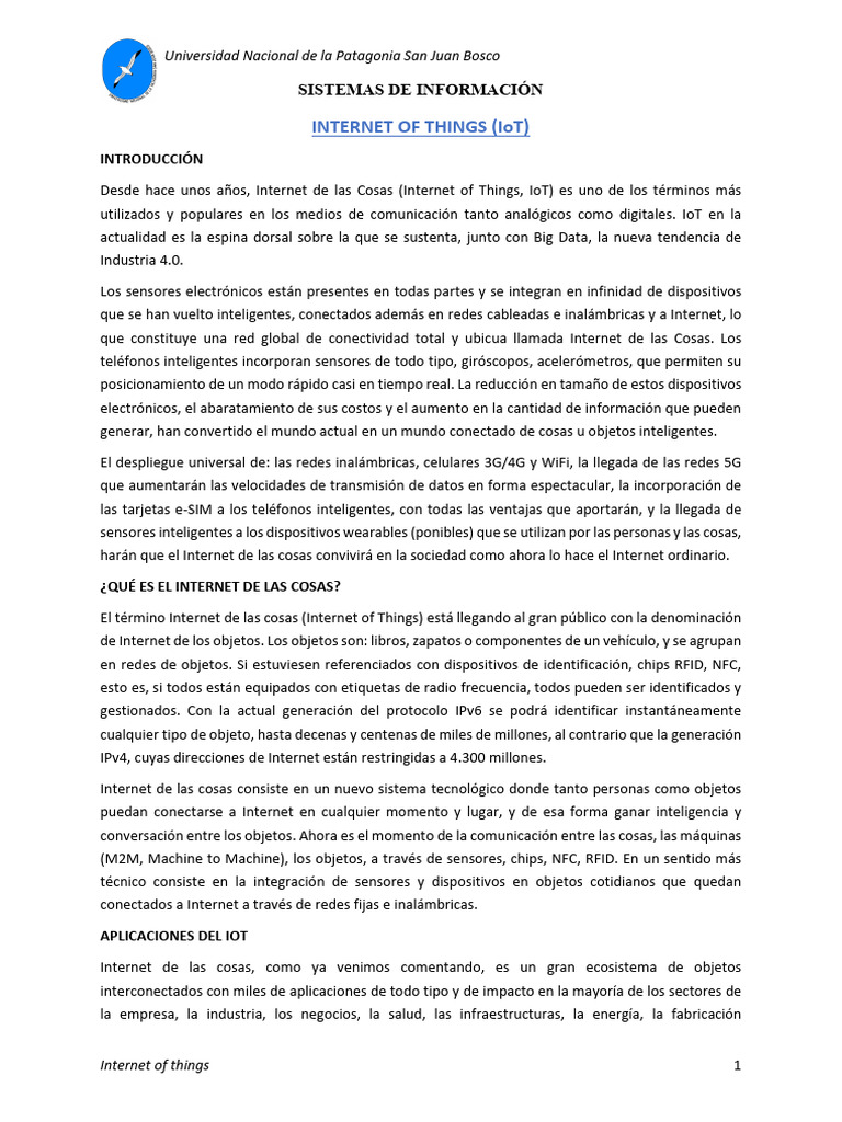 3.7 Internet de Las Cosas | PDF | Identificación de frecuencia de radio ...