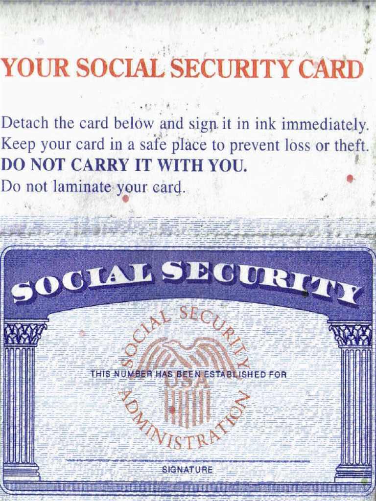 Socialsecuritycard Template | PDF
