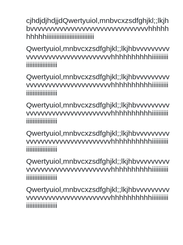 Qwerty Text Repetition Document | PDF