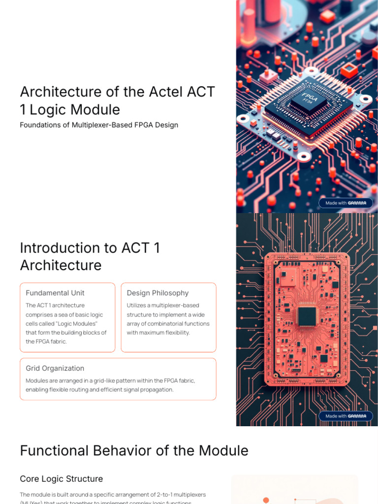 Actel ACT 1 FPGA Logic Module Overview | PDF | Logic Gate | Field ...