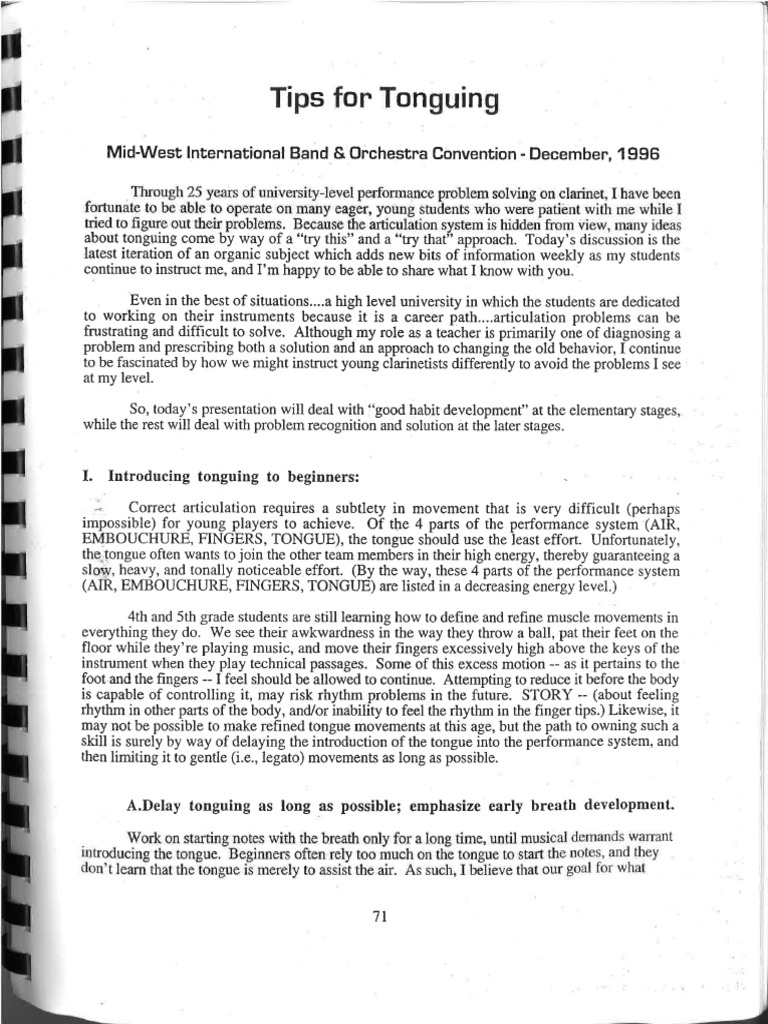 Klug Tonguing | PDF