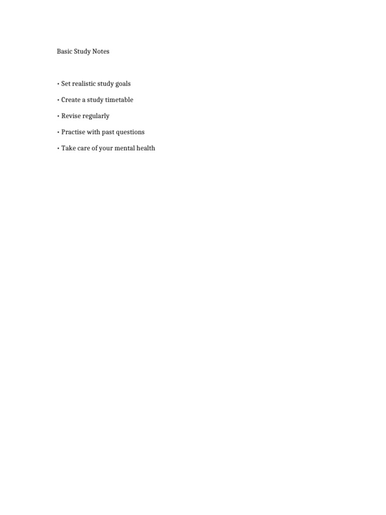 Basic Study Notes | PDF