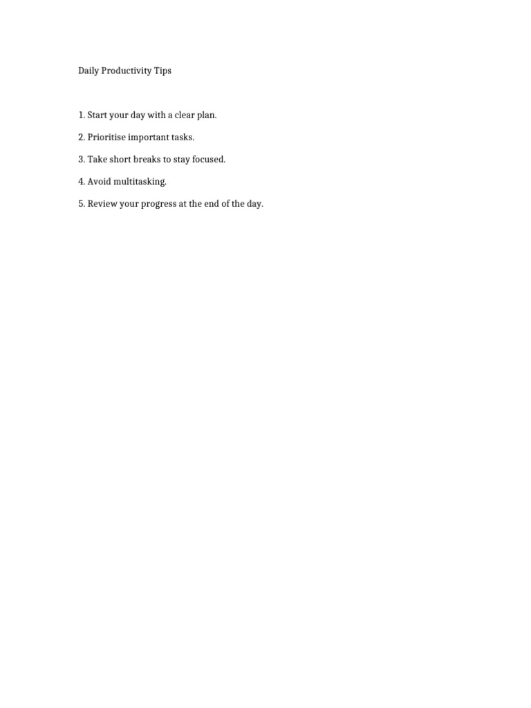 Daily Productivity Tips | PDF
