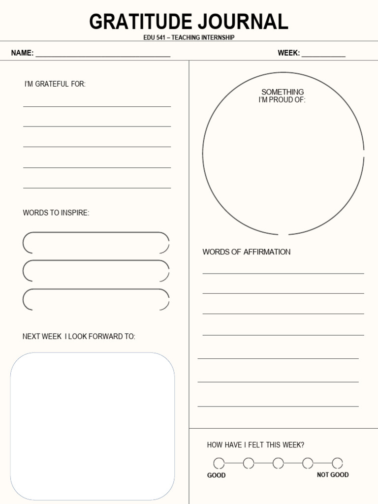 EDU 541 Weekly Journal Template | PDF