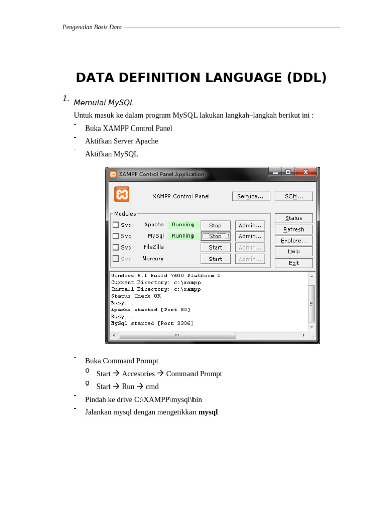Panduan Dasar MySQL dan DDL | PDF
