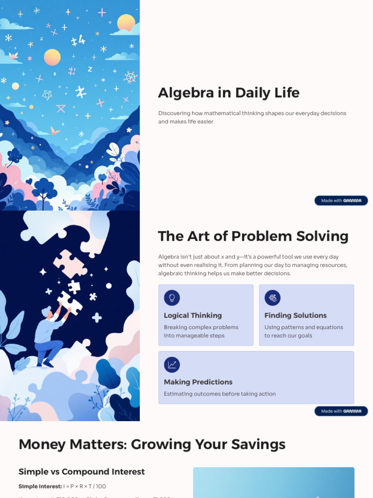 Everyday Algebra: Practical Applications | PDF | Area | Interest