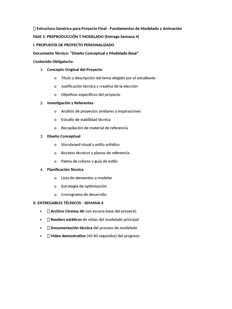 Estructura Genérica para Proyecto Final FMA | PDF | Diseño | Unidad ...