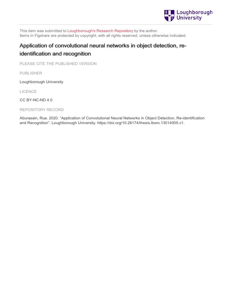 CNNs for Object Detection & Re-identification | PDF | Deep Learning ...