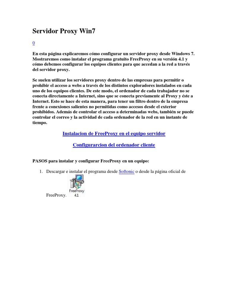 Configuración de Proxy en Windows 7 | PDF | Servidor proxy | Dirección IP