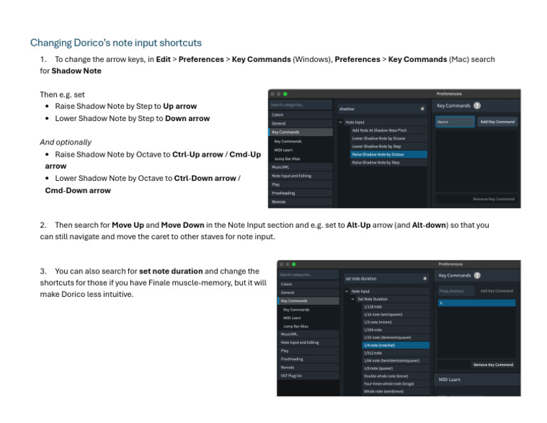 Shadow Note Shortcuts | PDF