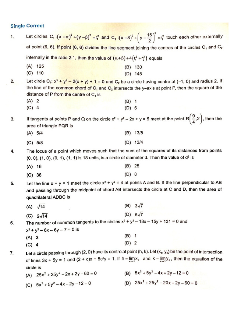 Circle Test | PDF