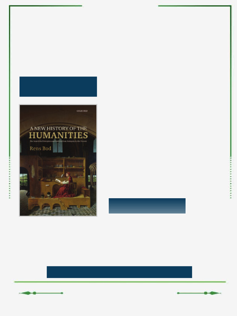 A New History of The Humanities The Search For Principles and Patterns ...