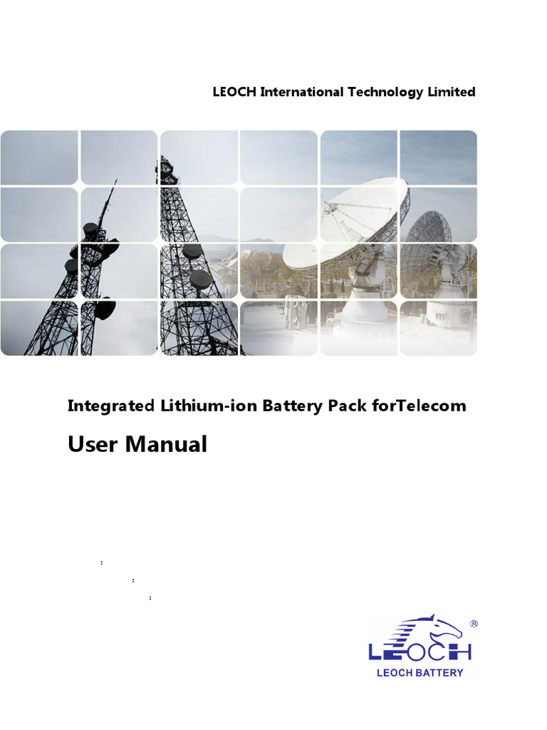 Telecom Lithium-ion Battery Pack Manual | PDF | Lithium Ion Battery ...