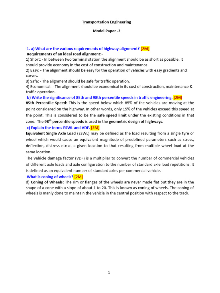 Transportation Engineering Model Paper 2 | PDF | Emulsion | Road