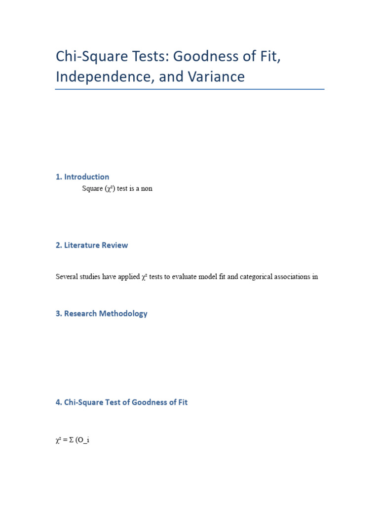 Chi-Square Tests in Finance Analysis | PDF | Chi Squared Test | Variance