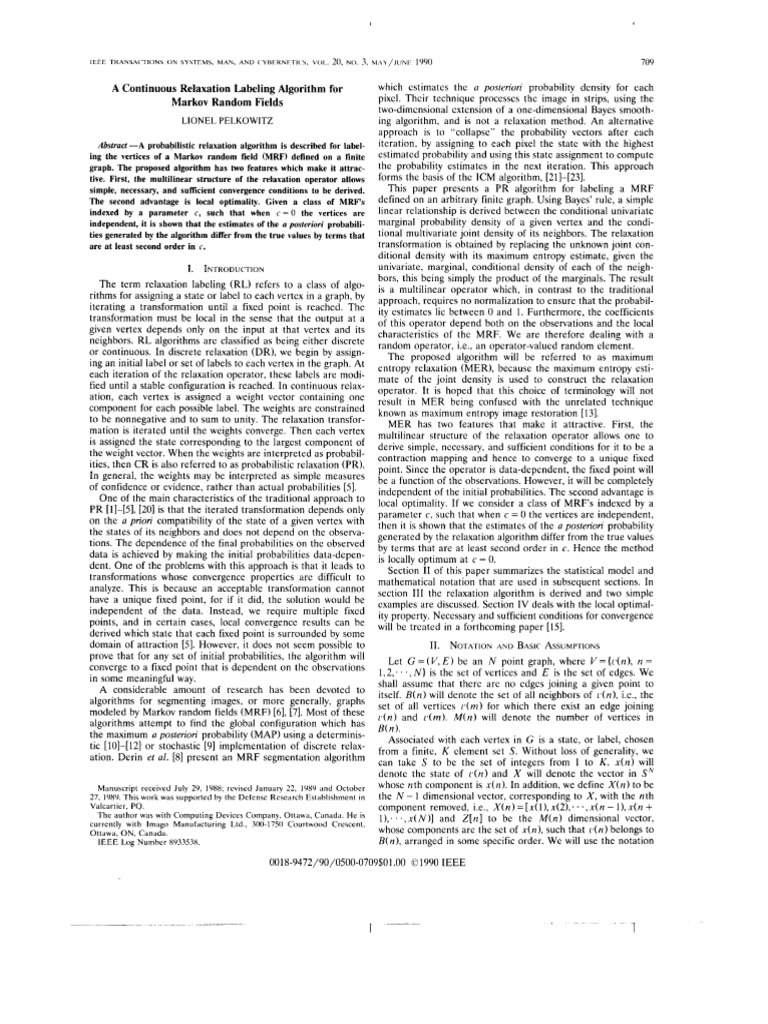 A Continuous Relaxation Labeling Algorithm For Markov Random Fields ...
