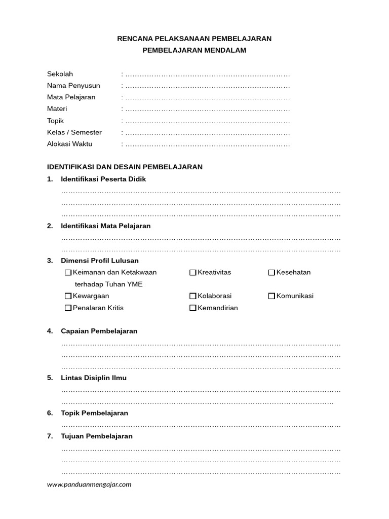 Fomat RPP PM | PDF