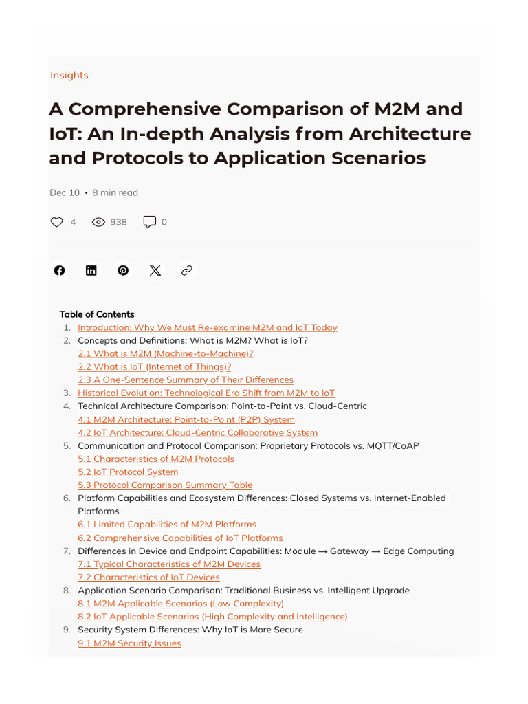 M2M vs IoT: Key Differences Explained | PDF | Internet Of Things ...