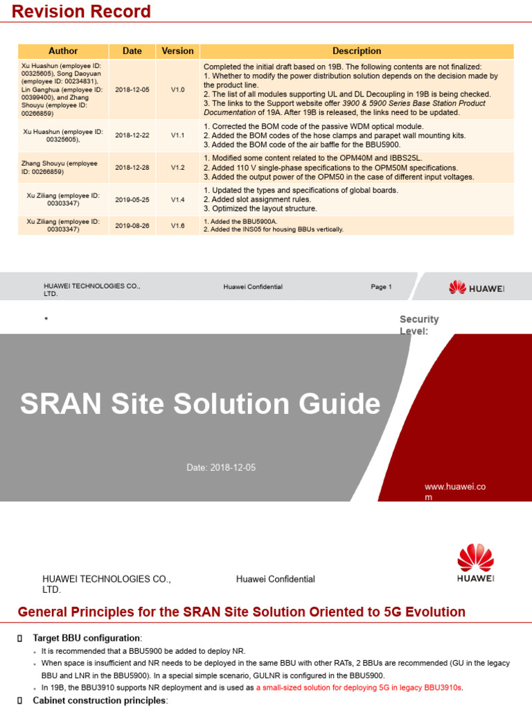 Huawei SRAN Site Solution Guide | PDF | Hertz | Lte (Telecommunication)