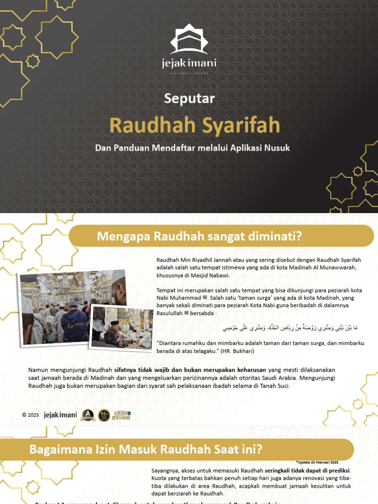 Panduan Mendaftar Raudhah Syarifah di Nusuk | PDF