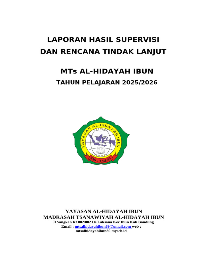 Cover Laporan Supervisi | PDF