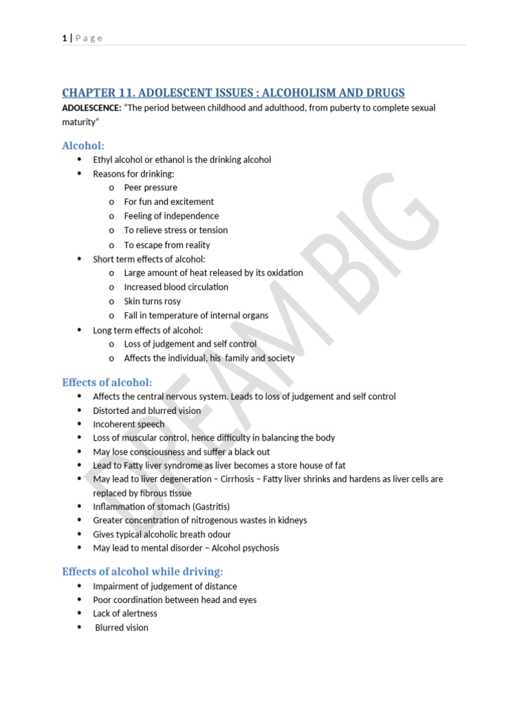 Ch. 11. Adolescent Issues - Alcoholism and Drugs | PDF | Heroin | Morphine