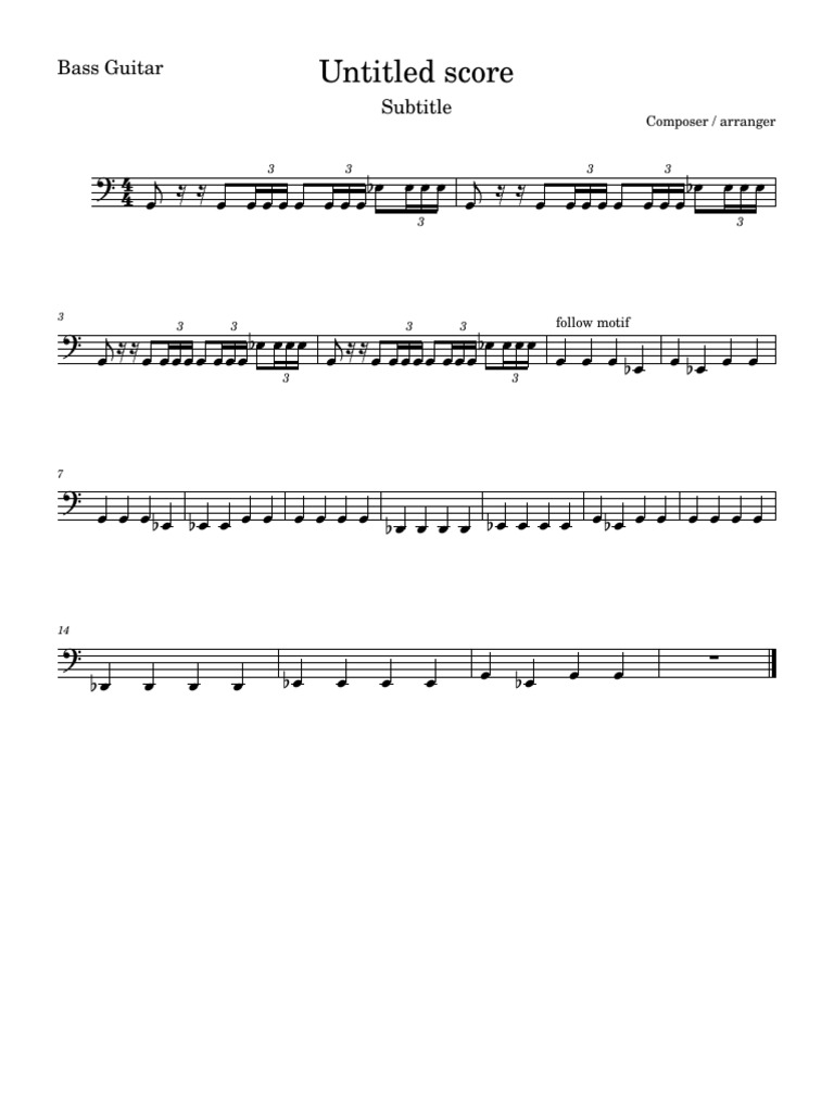 Bass Guitar Composition Score | PDF