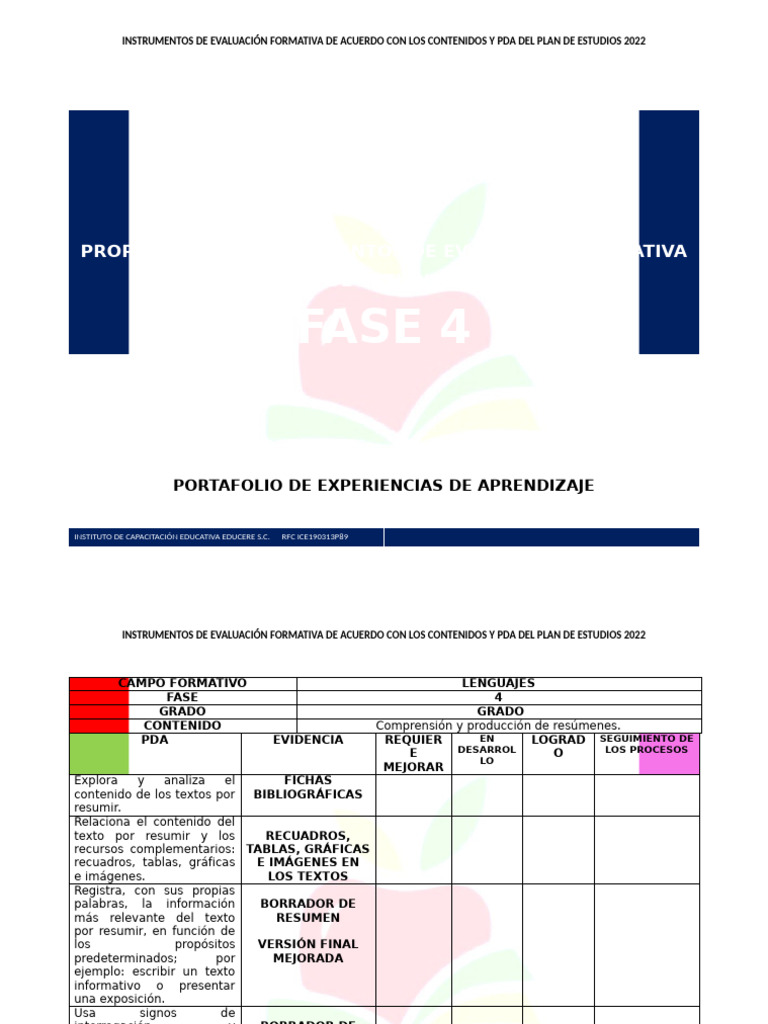 Evaluación Formativa en Plan de Estudios 2022 | PDF | Plan de estudios ...