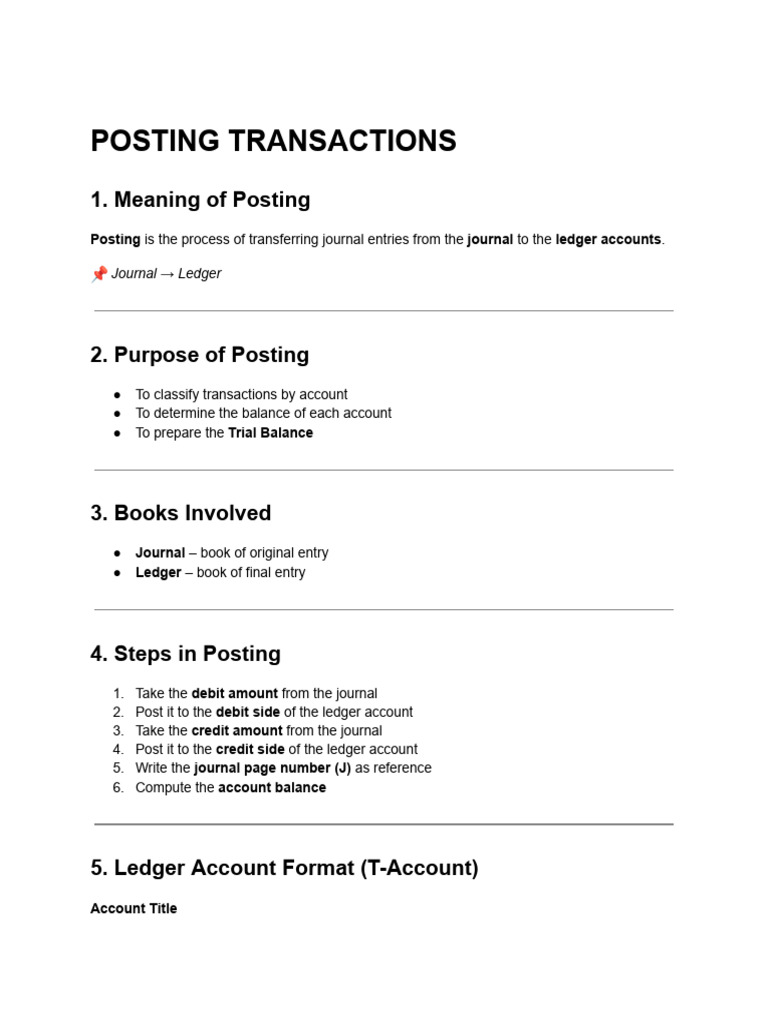 Posting Transactions | PDF