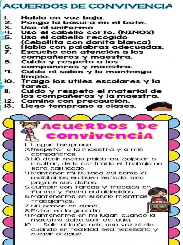Reglas de Convivencia de 4° Grado | PDF