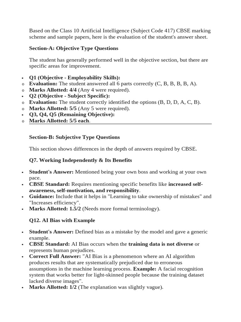 Based On The Class 10 Artificial Intelligence | PDF | Artificial ...