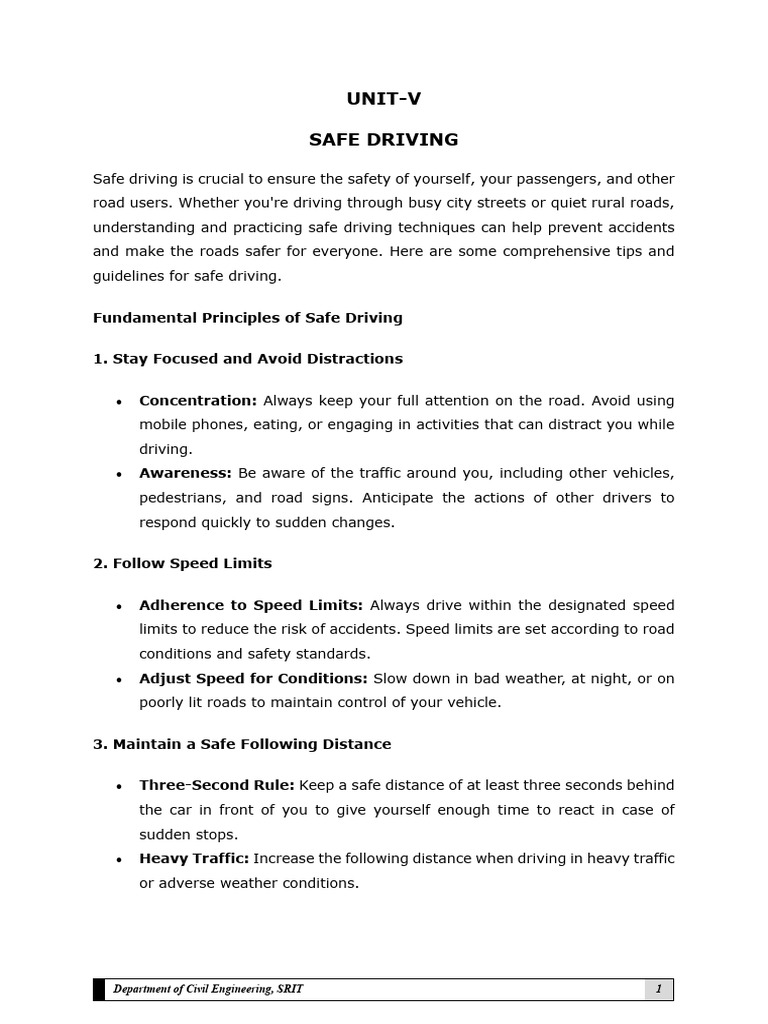 Safe Driving Tips for Urban and Rural Areas | PDF | Traffic | Traffic ...