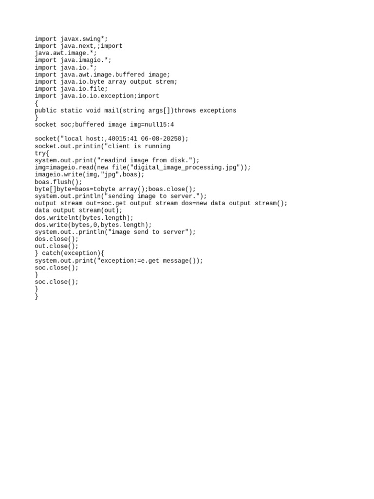 Java Image Sending via Socket | PDF
