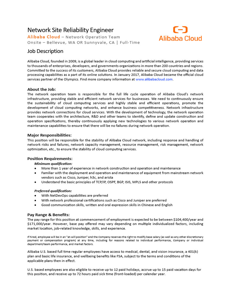 Alibaba Cloud-Network SRE Engineer-2025 | PDF | Cloud Computing ...
