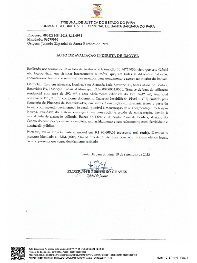 Documento Assinado Eletronicamente 23100114475385100000095800180 | PDF
