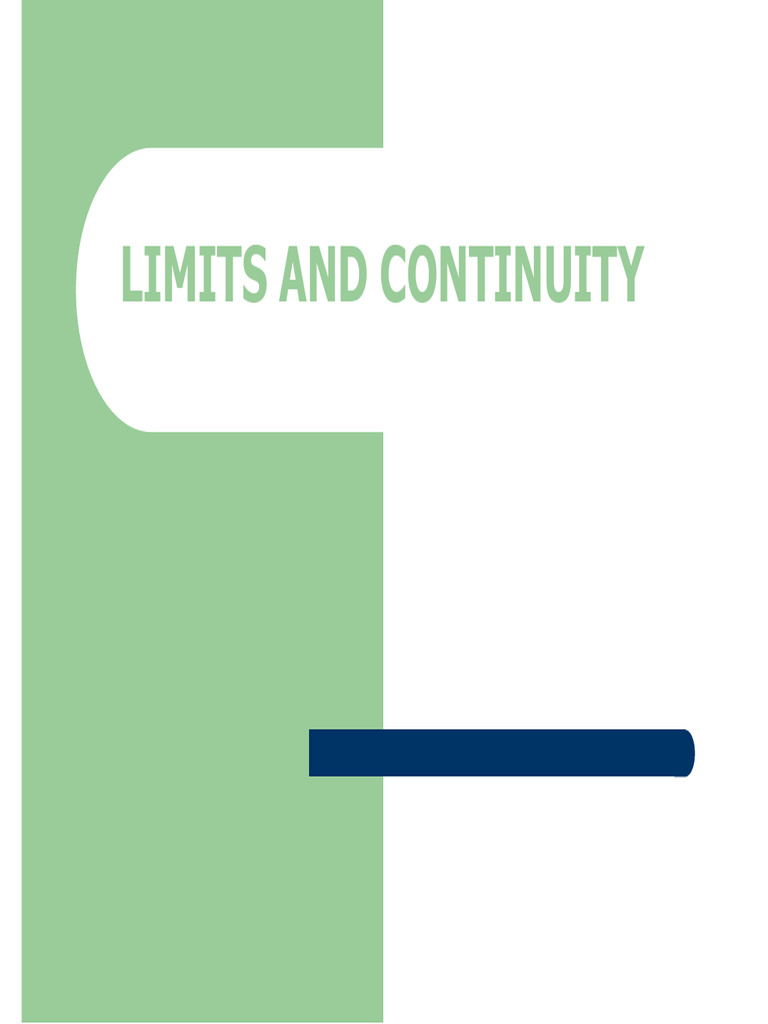 Chapter 1 Limits and Continuity Slide | PDF | Continuous Function ...