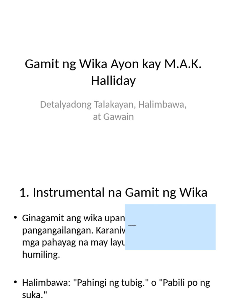 Gamit Ng Wika Halliday Kumpleto May Larawan | PDF