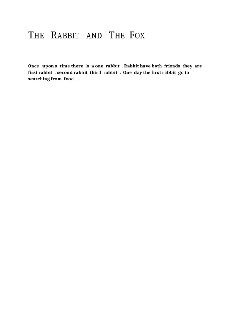 Rabbit's Adventure for Food | PDF